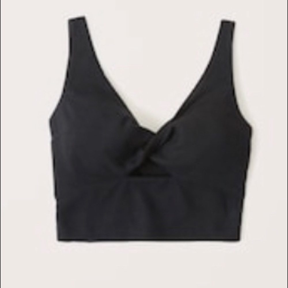 Abercrombie & Fitch Twist-Front Linen-Blend Cutout Crop Top